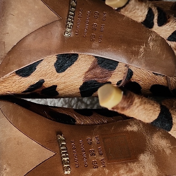 SCHUTZ leopard print calf hair pumps - Picture 7 of 8